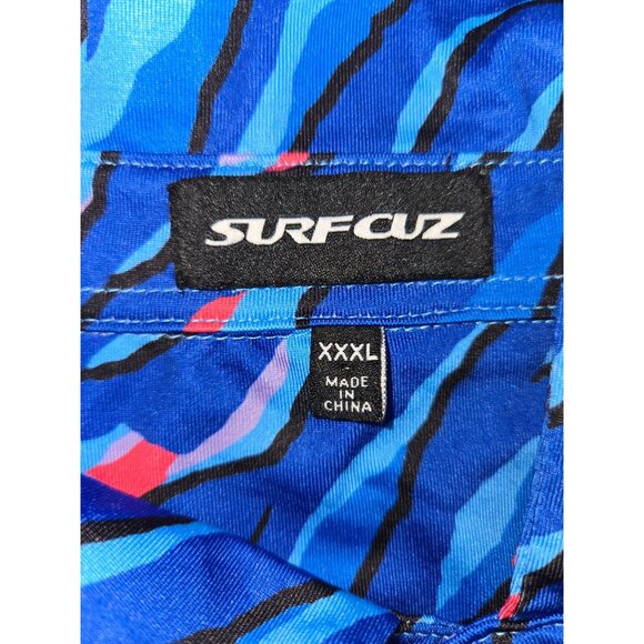 Surfcuz Mens Blue Abstract Pattern Polo Shirt XXXL - Picture 5 of 8